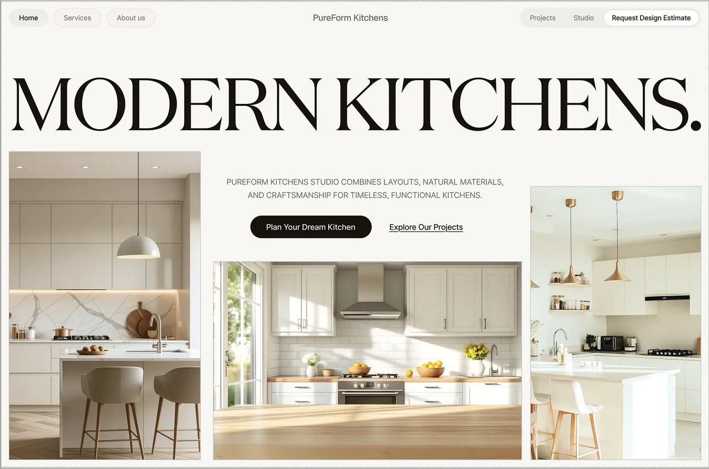 PureForm Kitchens demo site